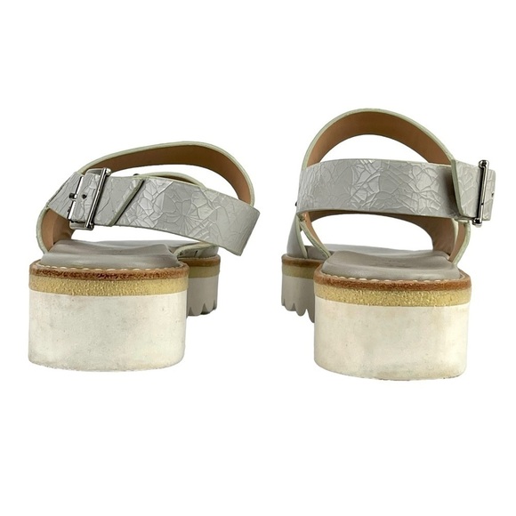 ANTHROPOLOGIE SANCHITA CRACKLE LEATHER BEADED FLORAL SLINGBACK PLATFORM SANDAL - Picture 5 of 13